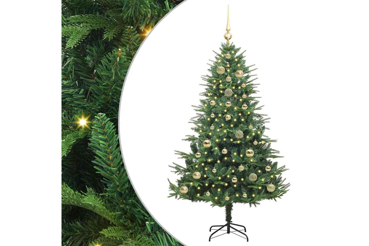 Vidaxl Artificial Pre-lit Christmas Tree With Ball Set Green 150 Cm-2