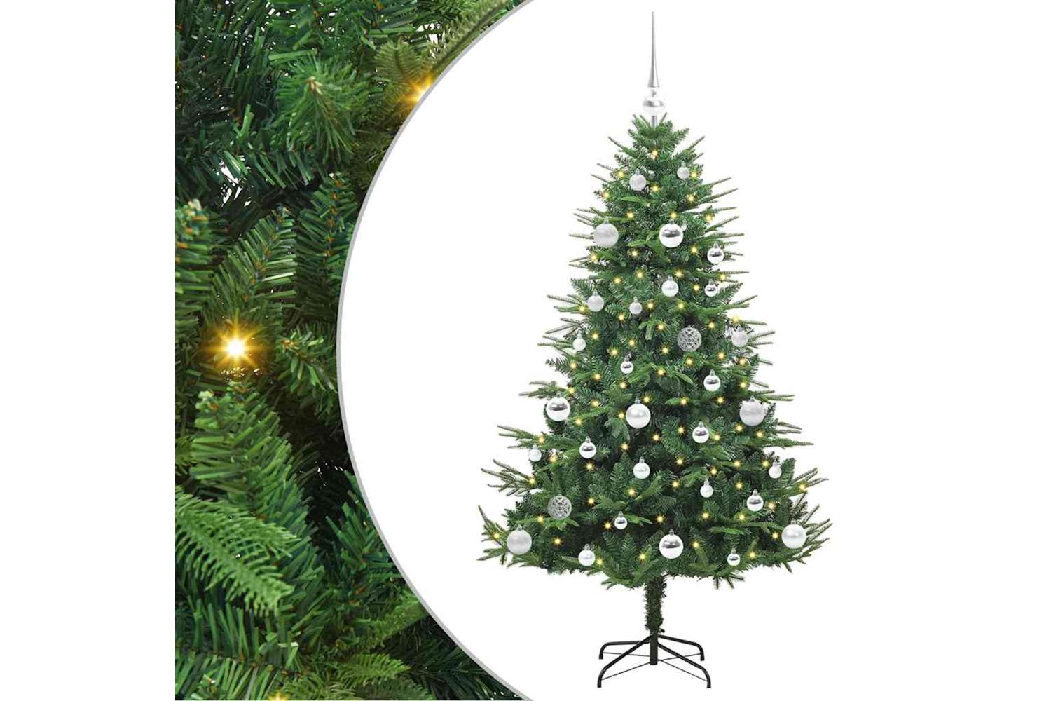 Vidaxl Artificial Pre-lit Christmas Tree With Ball Set Green 150 Cm