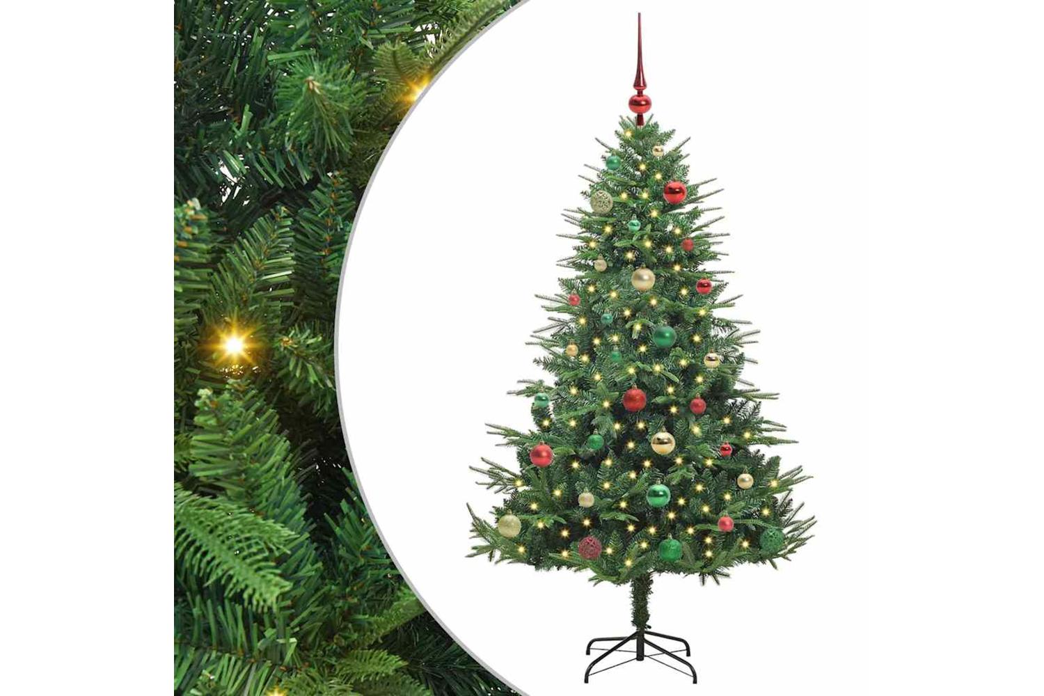 Vidaxl Artificial Pre-lit Christmas Tree With Ball Set Green 150 Cm-2