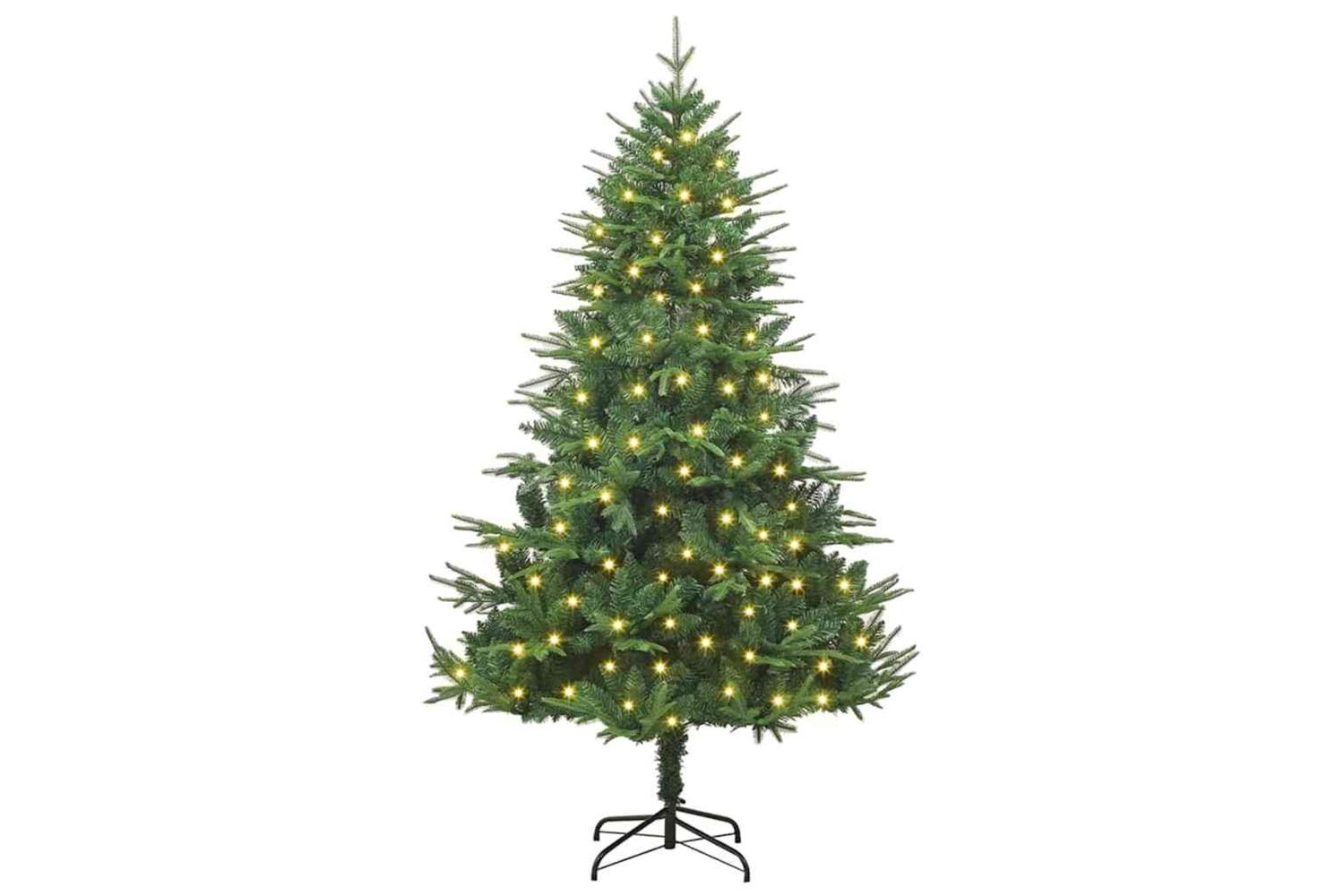 Vidaxl Artificial Pre-lit Christmas Tree Green 180 Cm Pvc And Pe-2