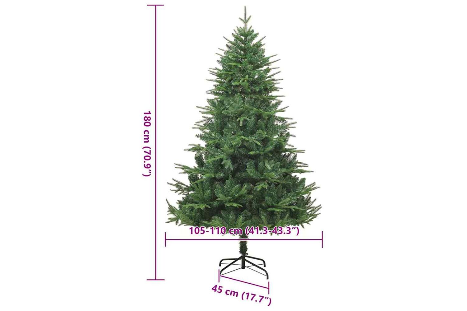 Vidaxl Artificial Pre-lit Christmas Tree Green 180 Cm Pvc And Pe-10