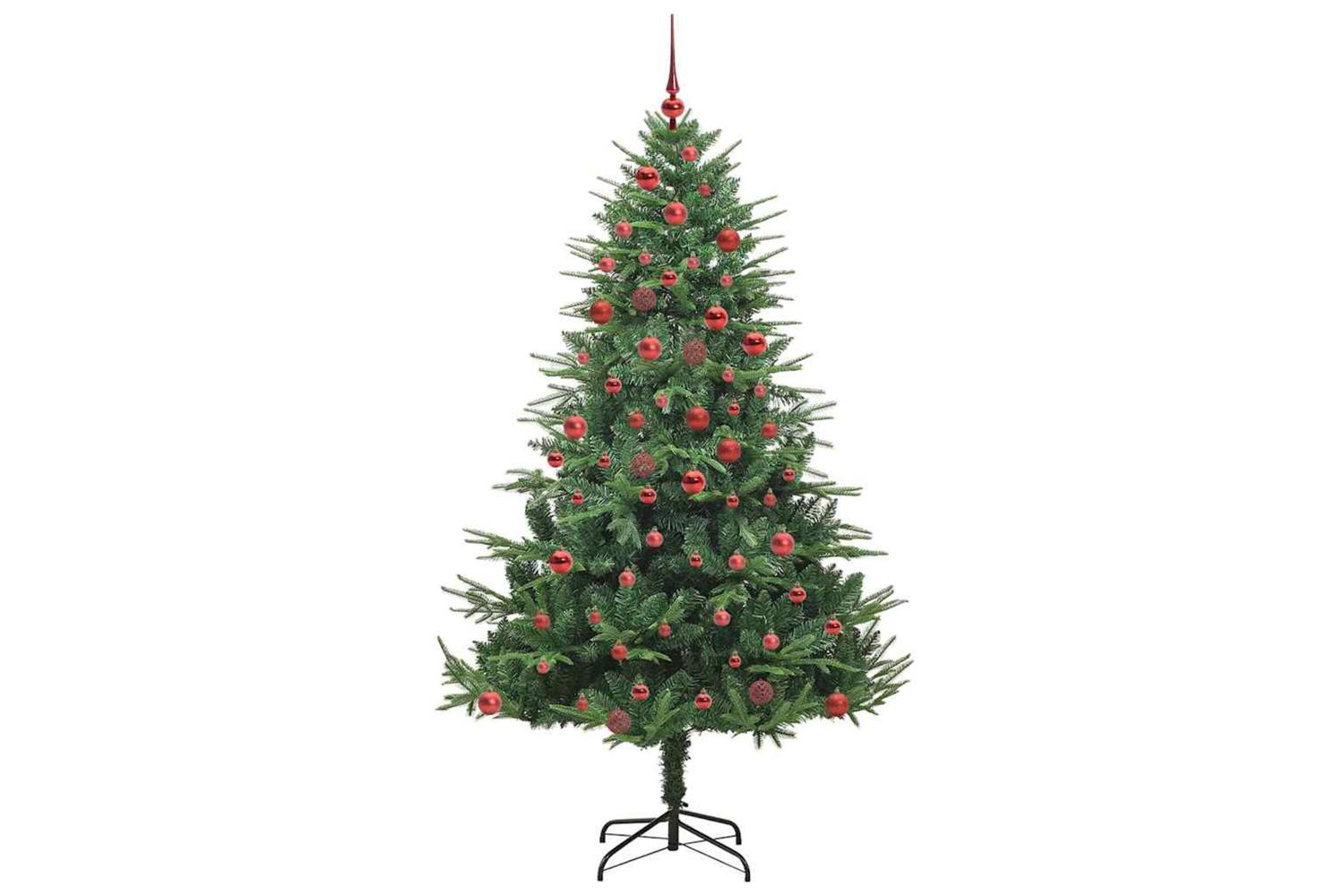 Vidaxl Artificial Pre-lit Christmas Tree With Ball Set Green 180 Cm-3