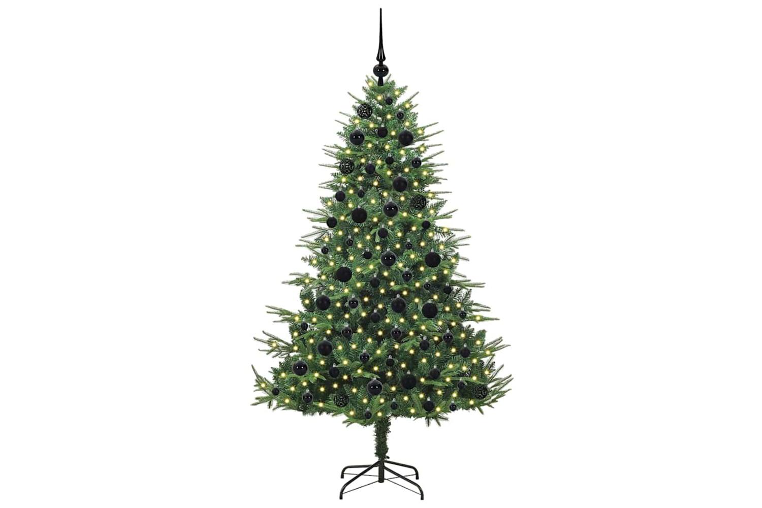 Vidaxl Artificial Pre-lit Christmas Tree With Ball Set Green 180 Cm-3