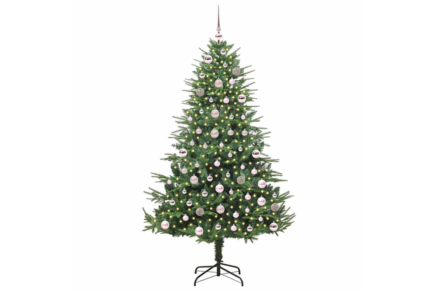 Vidaxl Artificial Pre-lit Christmas Tree With Ball Set Green 180 Cm-2
