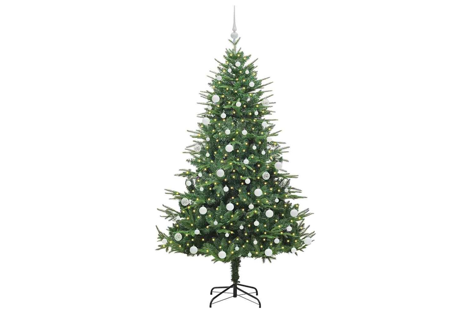 Vidaxl Artificial Pre-lit Christmas Tree With Ball Set Green 180 Cm-3
