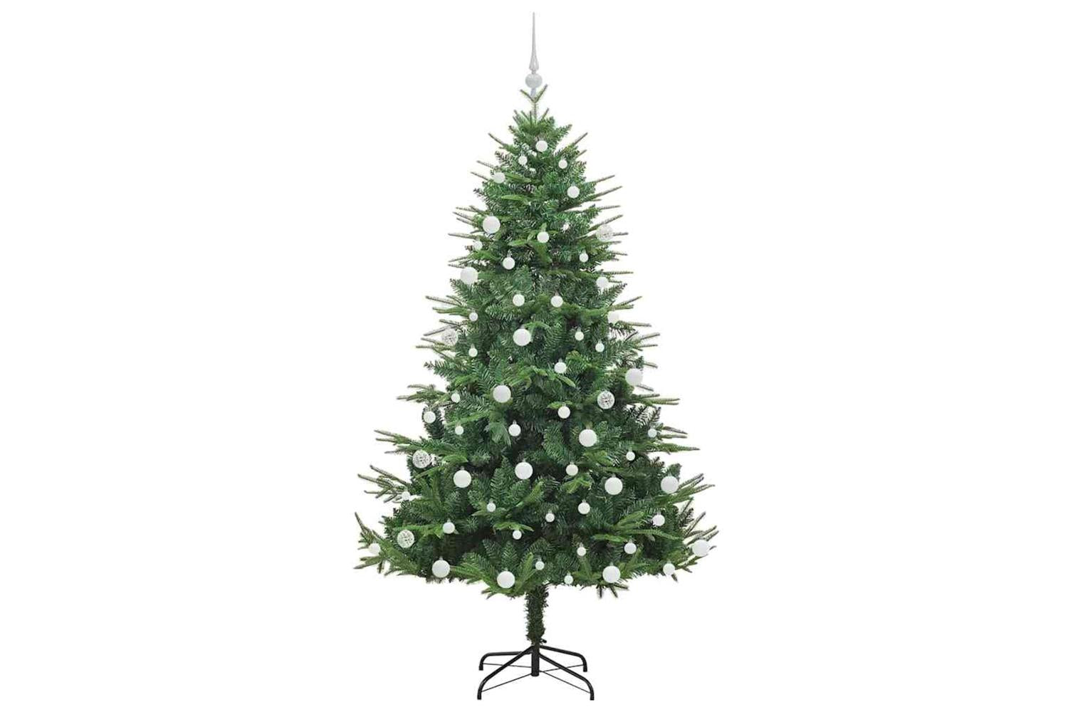 Vidaxl Artificial Pre-lit Christmas Tree With Ball Set Green 180 Cm-4