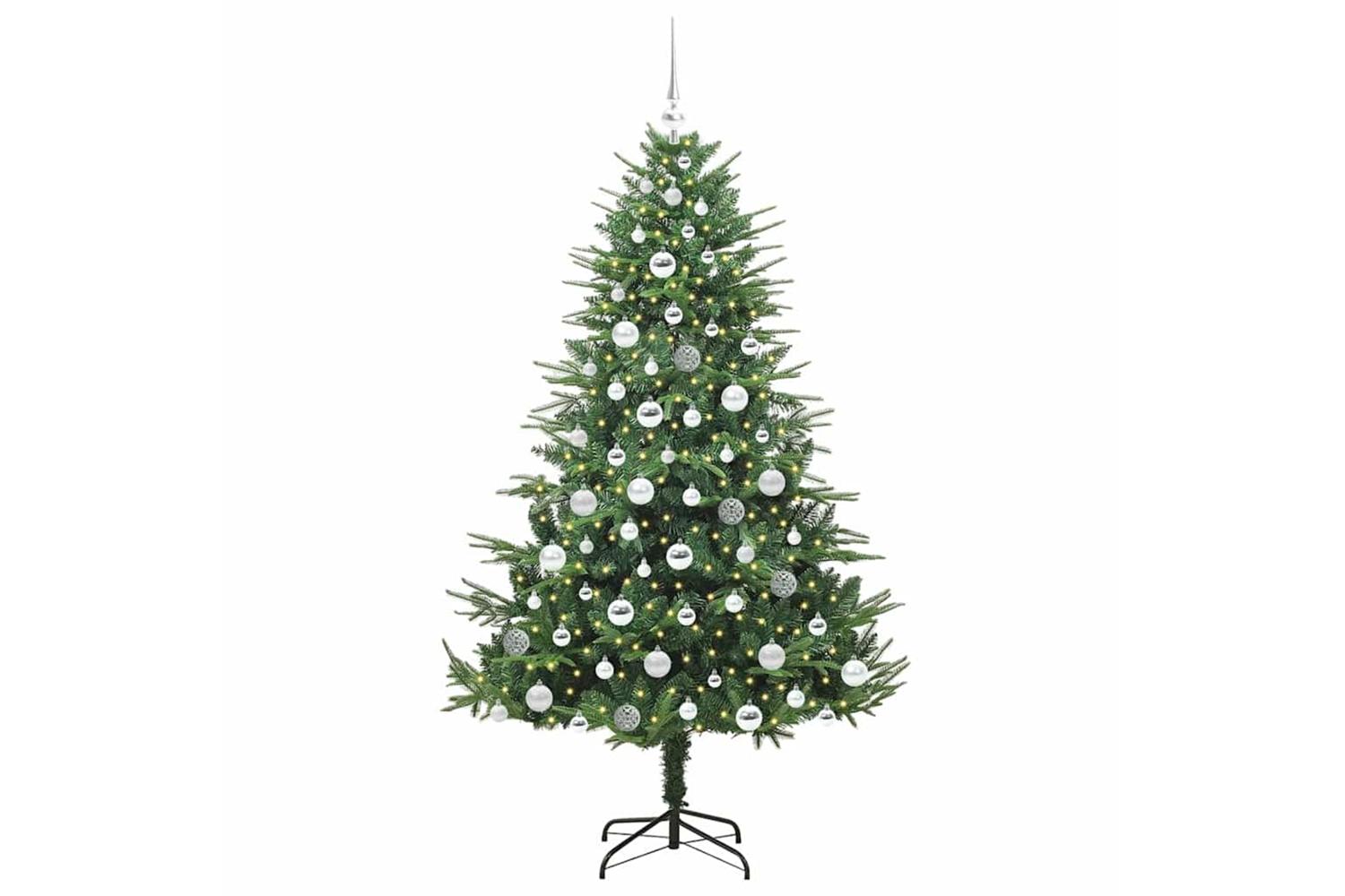 Vidaxl Artificial Pre-lit Christmas Tree With Ball Set Green 180 Cm-3
