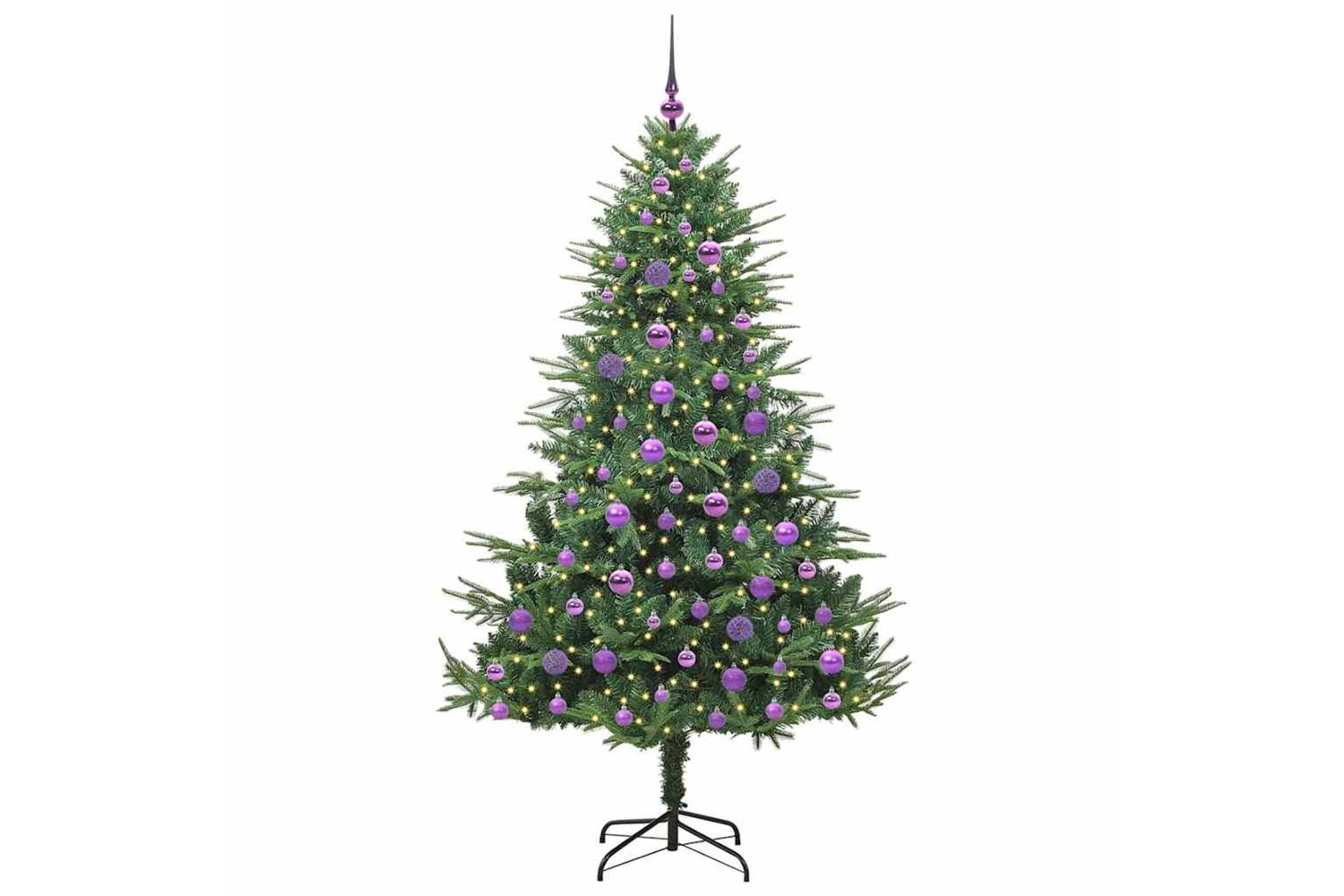 Vidaxl Artificial Pre-lit Christmas Tree With Ball Set Green 180 Cm-3