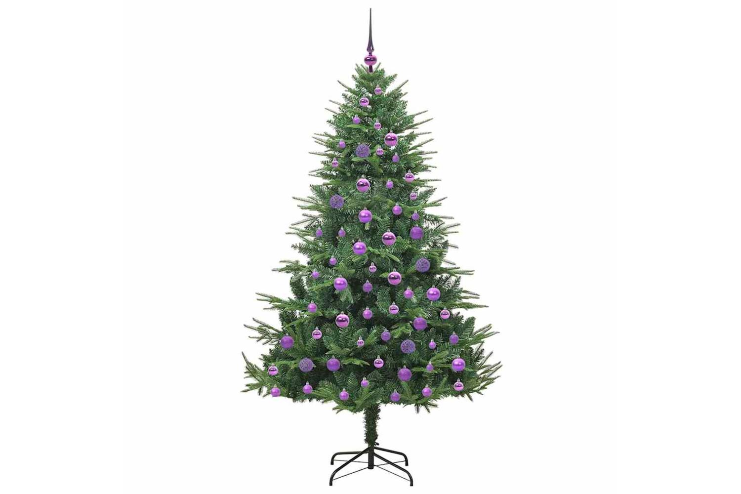 Vidaxl Artificial Pre-lit Christmas Tree With Ball Set Green 180 Cm-4