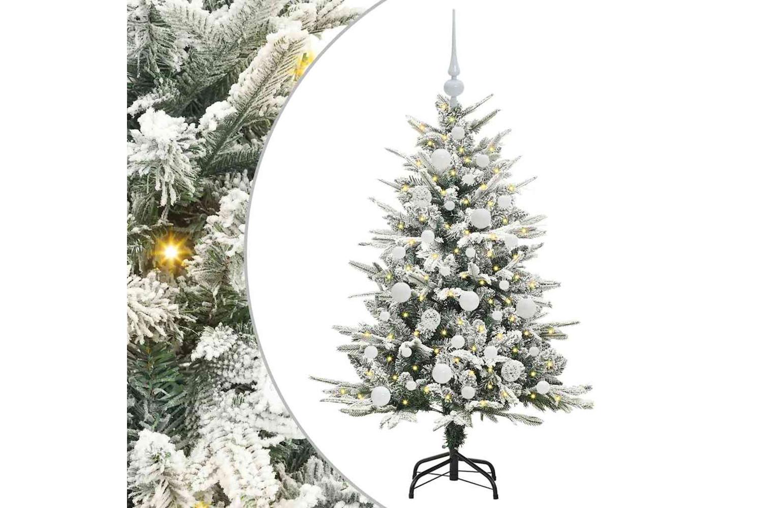 Vidaxl Artificial Pre-lit Christmas Tree With Ball Set Green 120 Cm-2