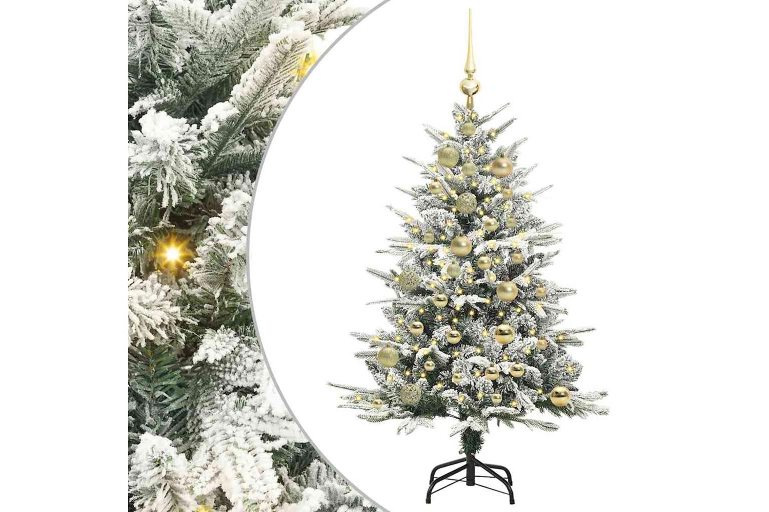 Vidaxl Artificial Pre-lit Christmas Tree With Ball Set Green 120 Cm-2