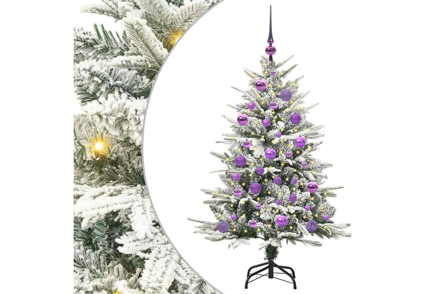 Vidaxl Artificial Pre-lit Christmas Tree With Ball Set Green 120 Cm-2