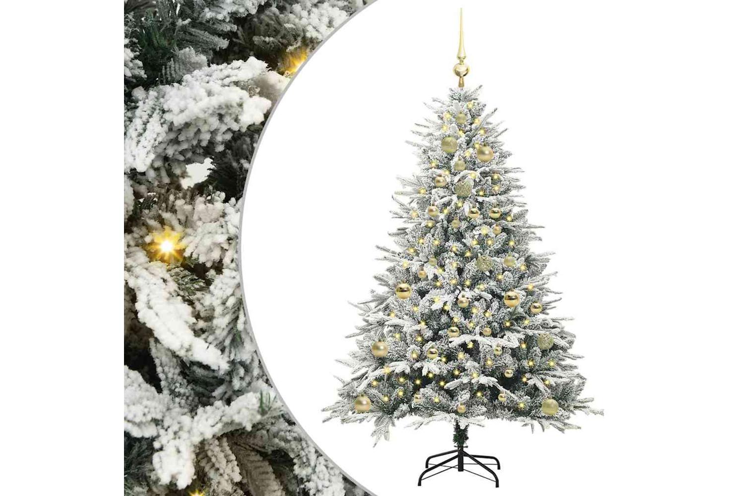 Vidaxl Artificial Pre-lit Christmas Tree With Ball Set Green 150 Cm-2