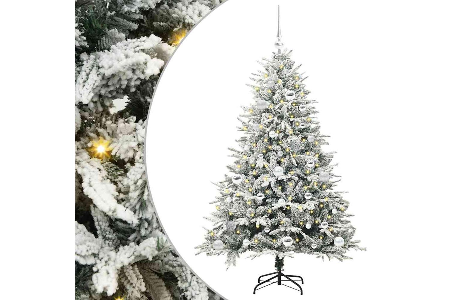 Vidaxl Artificial Pre-lit Christmas Tree With Ball Set Green 150 Cm-2