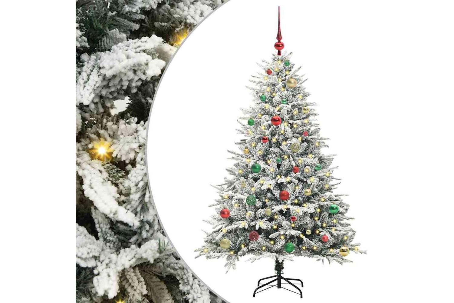 Vidaxl Artificial Pre-lit Christmas Tree With Ball Set Green 150 Cm-2