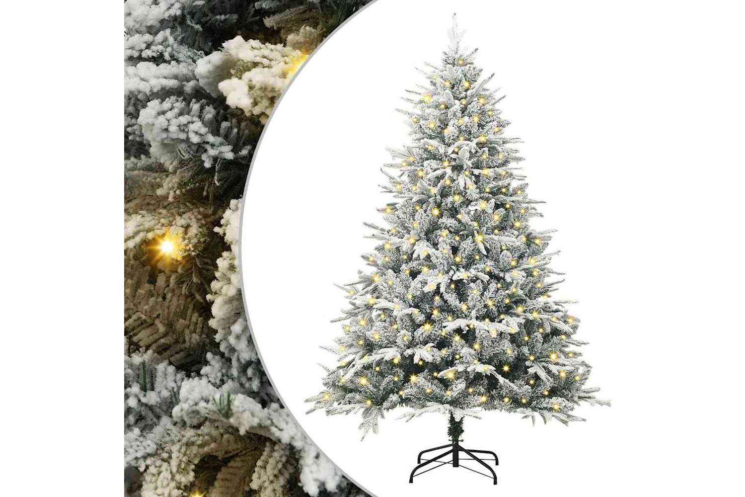 Vidaxl Artificial Pre-lit Christmas Tree Green 180 Cm Pvc And Pe-2