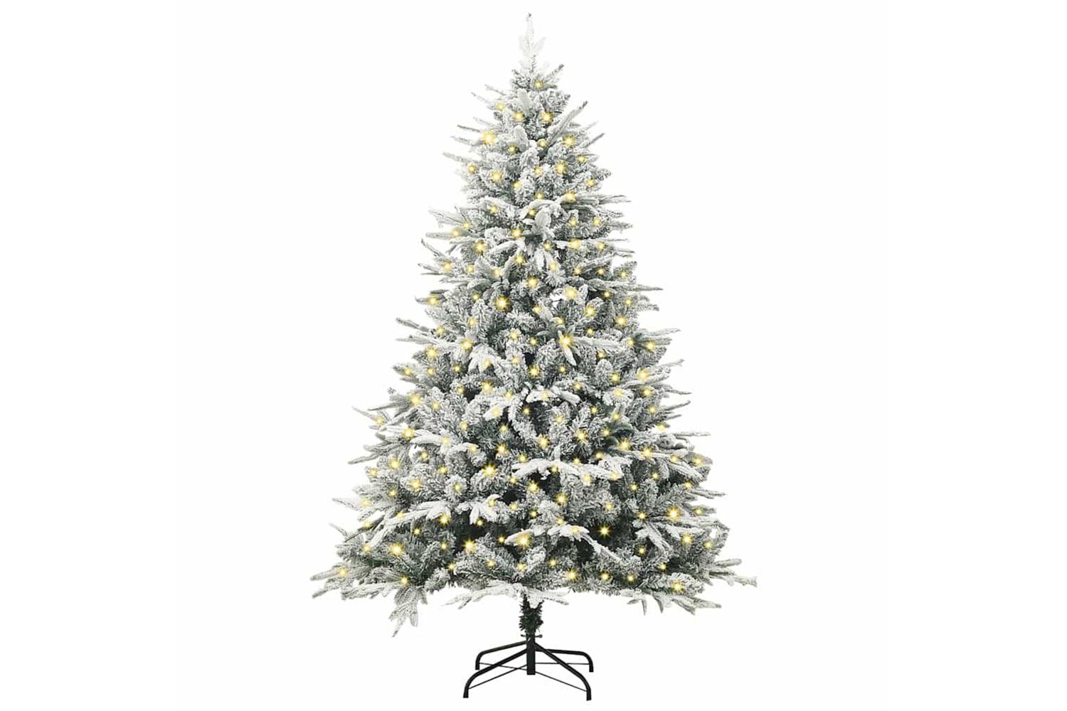 Vidaxl Artificial Pre-lit Christmas Tree Green 180 Cm Pvc And Pe-3