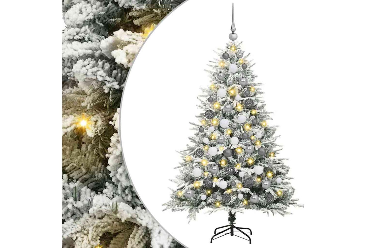 Vidaxl Artificial Pre-lit Christmas Tree With Ball Set Green 180 Cm-2