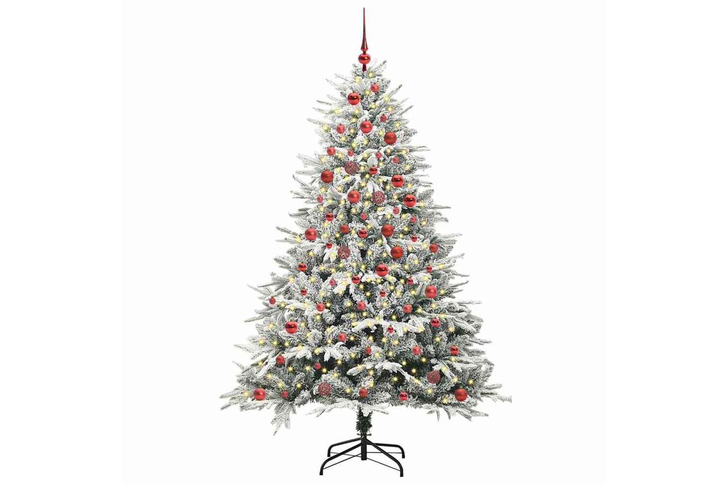 Vidaxl Artificial Pre-lit Christmas Tree With Ball Set Green 180 Cm-2