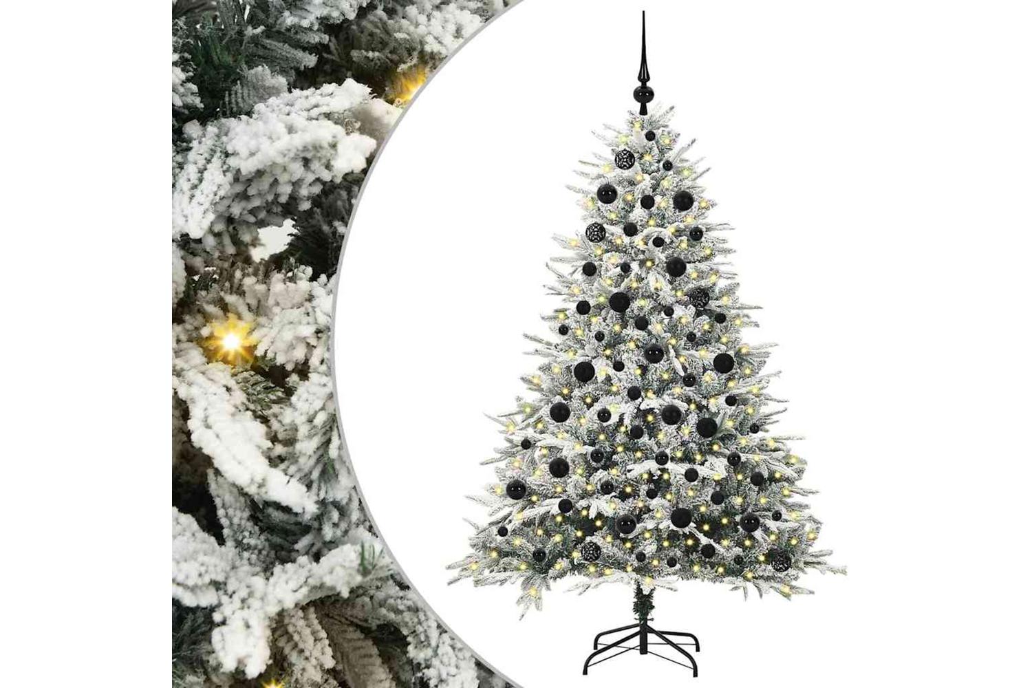 Vidaxl Artificial Pre-lit Christmas Tree With Ball Set Green 180 Cm-2