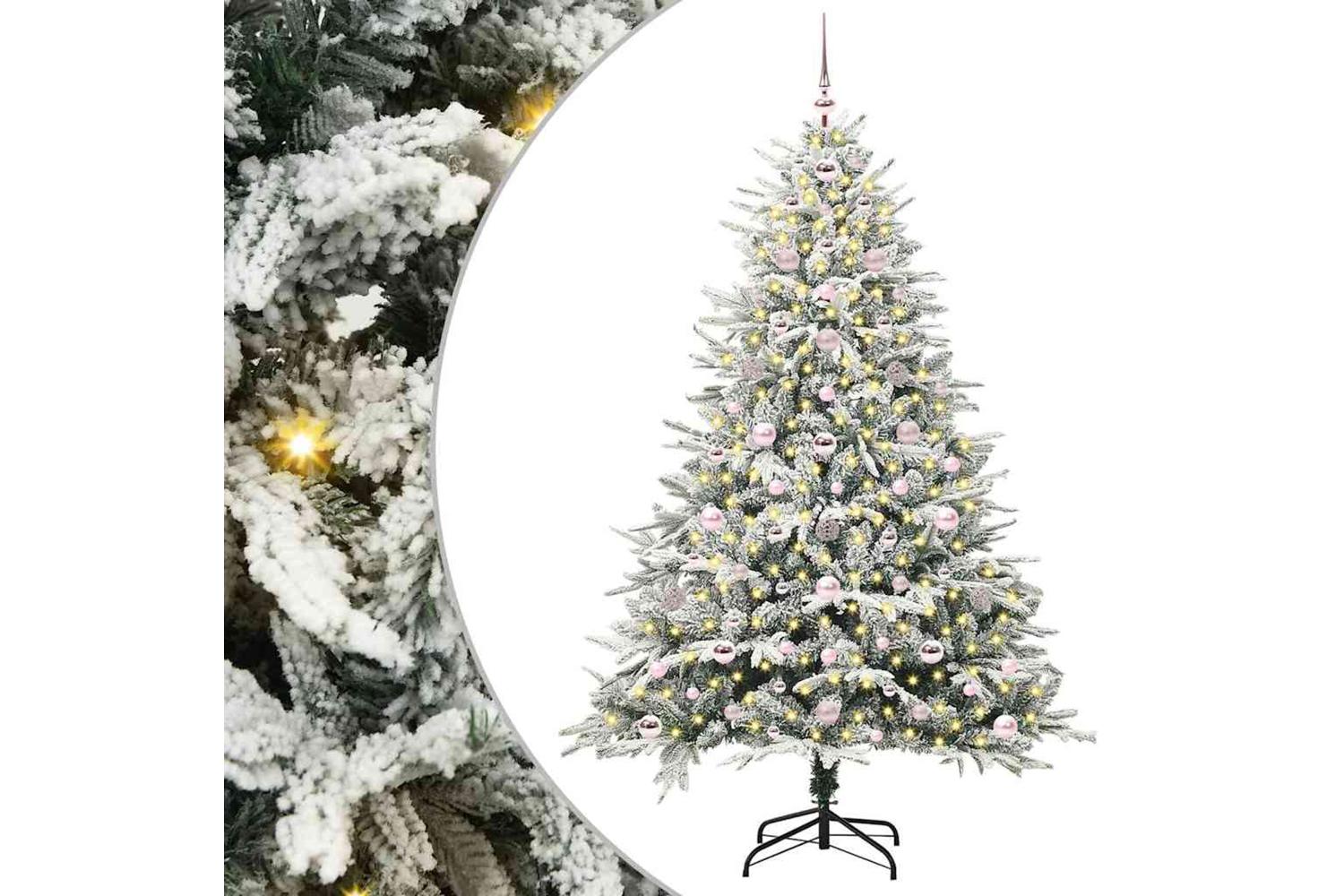 Vidaxl Artificial Pre-lit Christmas Tree With Ball Set Green 180 Cm-2