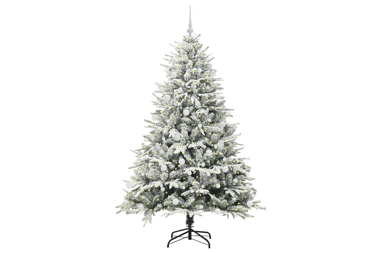 Vidaxl Artificial Pre-lit Christmas Tree With Ball Set Green 180 Cm-3