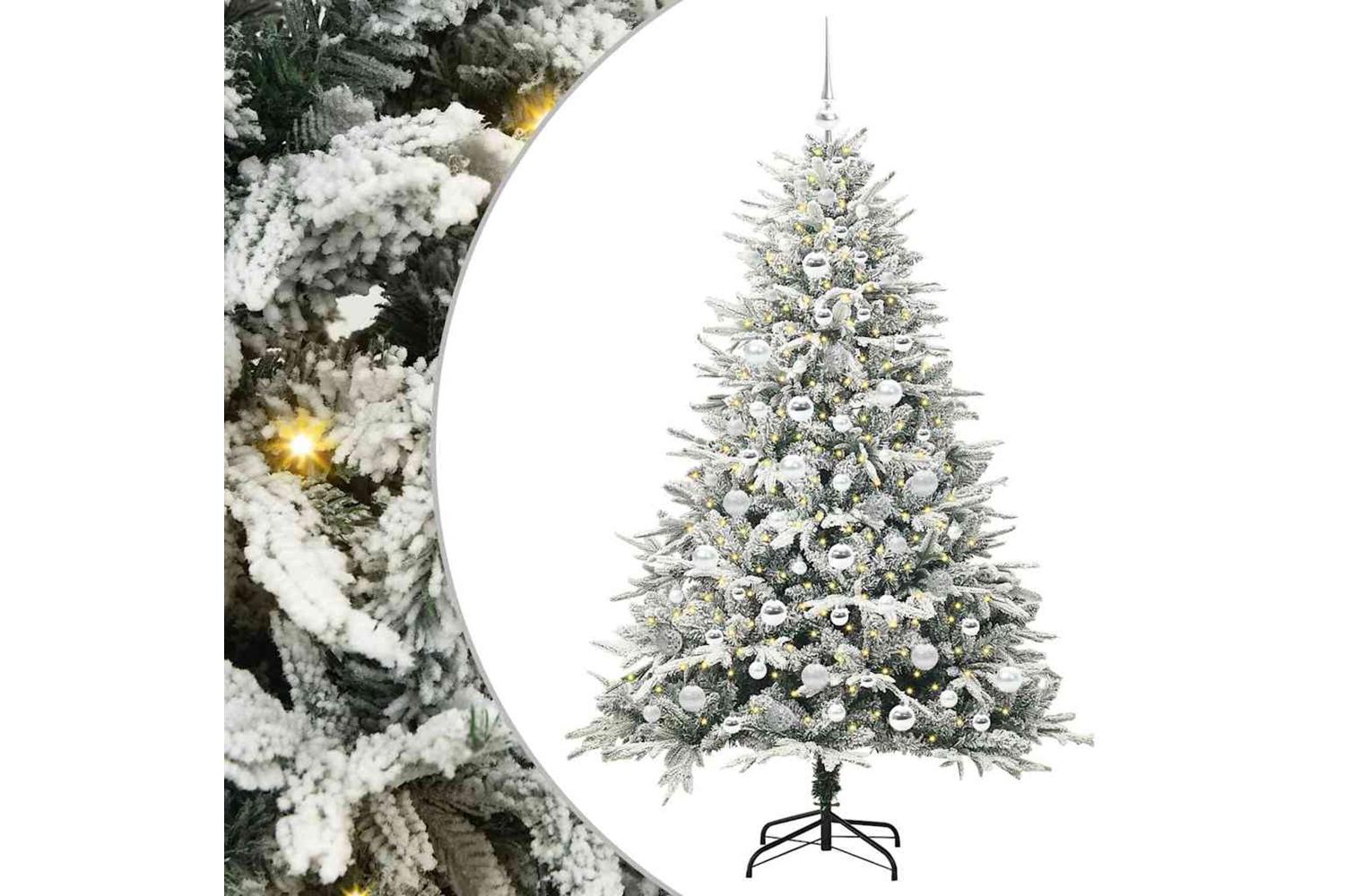 Vidaxl Artificial Pre-lit Christmas Tree With Ball Set Green 180 Cm-2