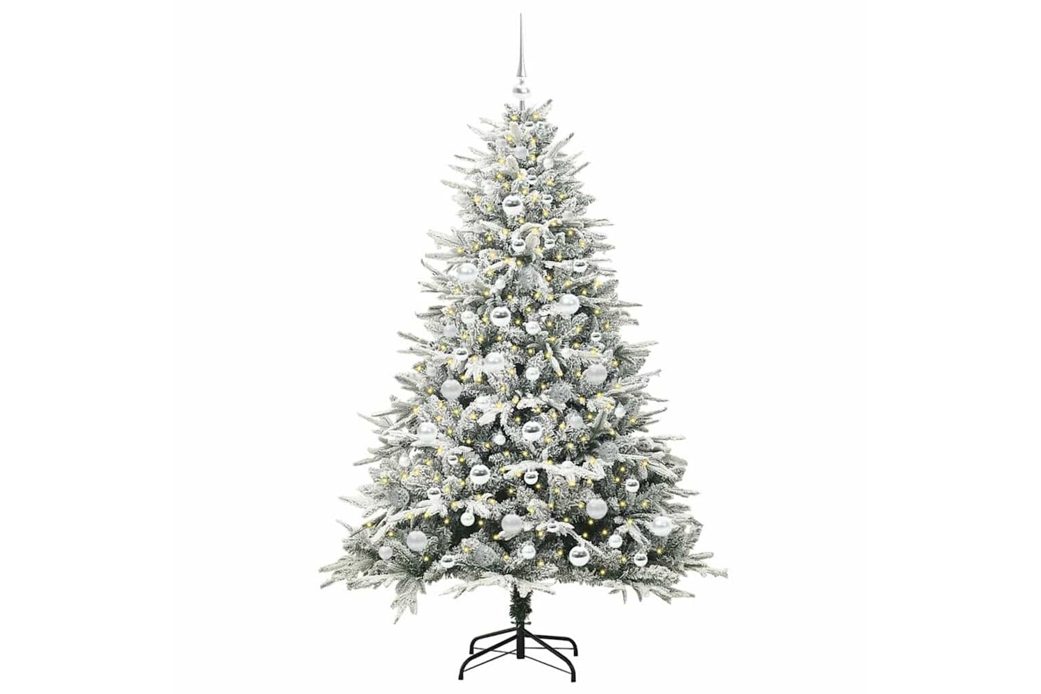 Vidaxl Artificial Pre-lit Christmas Tree With Ball Set Green 180 Cm-3