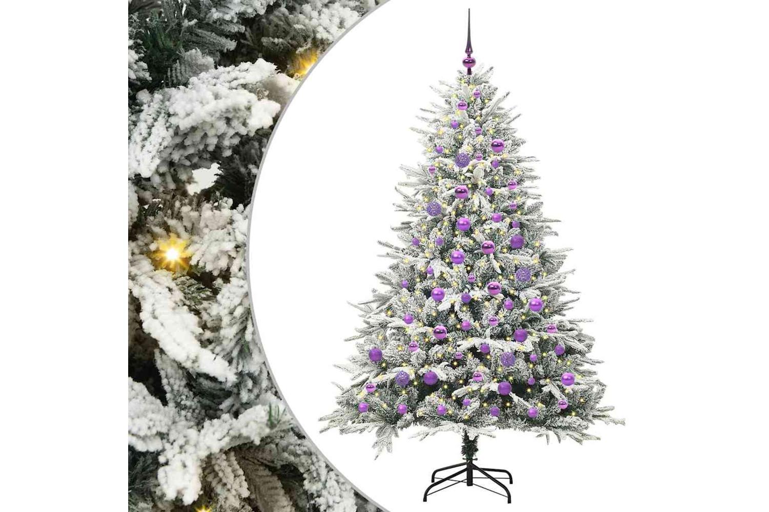 Vidaxl Artificial Pre-lit Christmas Tree With Ball Set Green 180 Cm-2