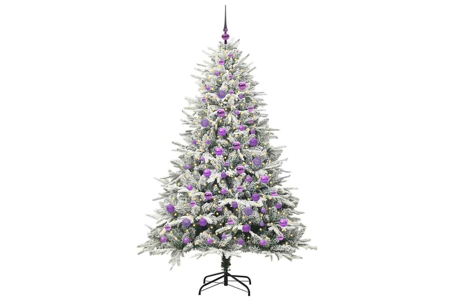 Vidaxl Artificial Pre-lit Christmas Tree With Ball Set Green 180 Cm-3