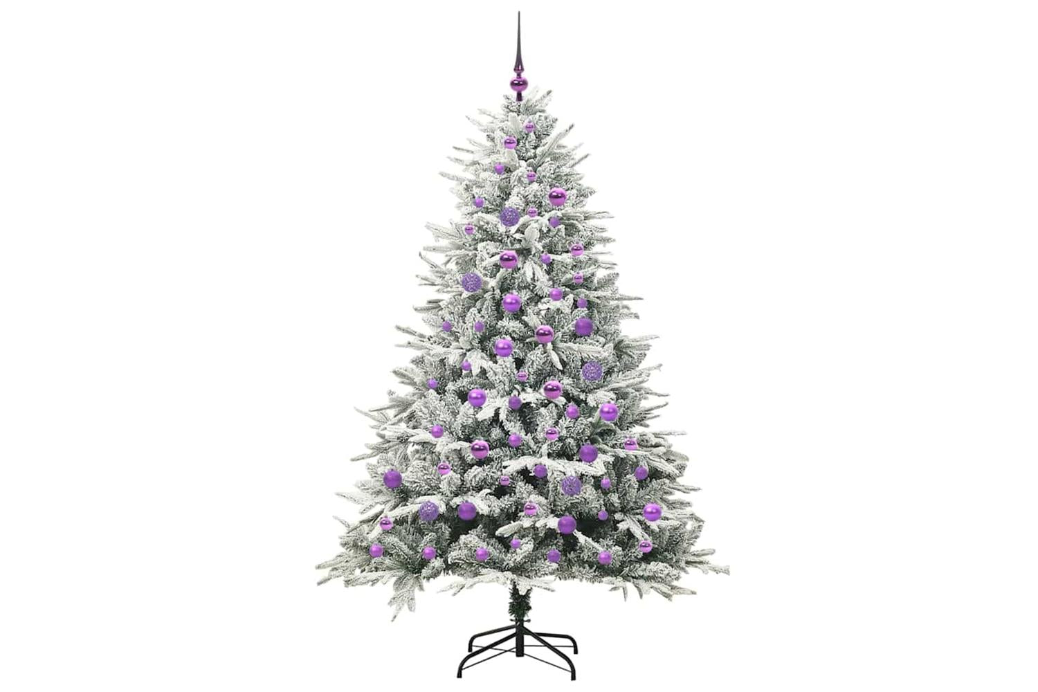 Vidaxl Artificial Pre-lit Christmas Tree With Ball Set Green 180 Cm-4