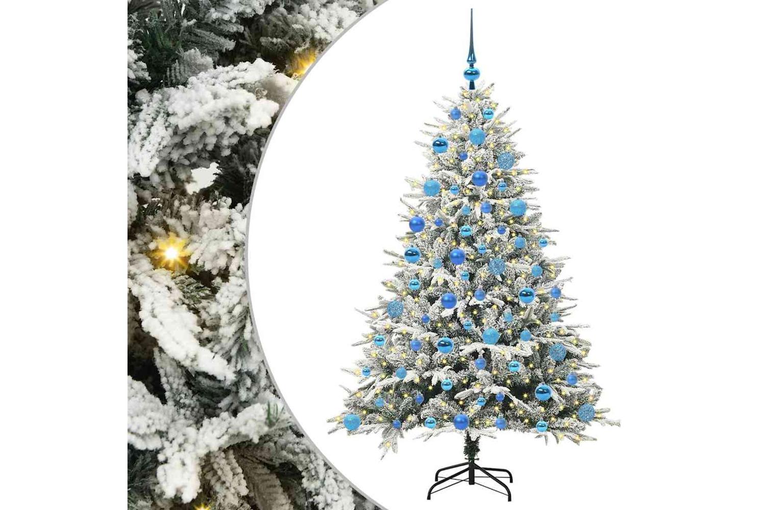 Vidaxl Artificial Pre-lit Christmas Tree With Ball Set Green 180 Cm-2