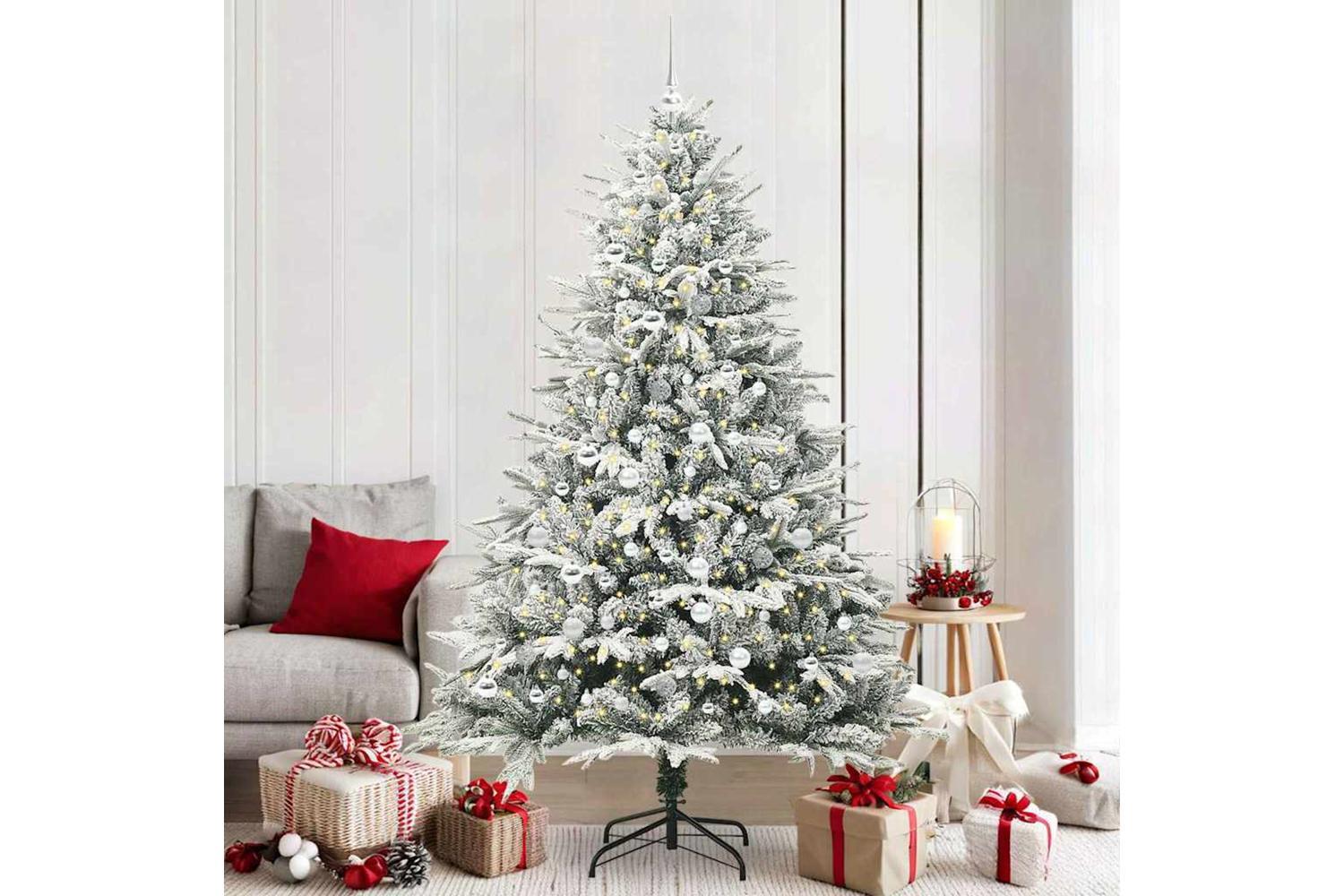 Vidaxl Artificial Pre-lit Christmas Tree With Ball Set Green 210 Cm-3