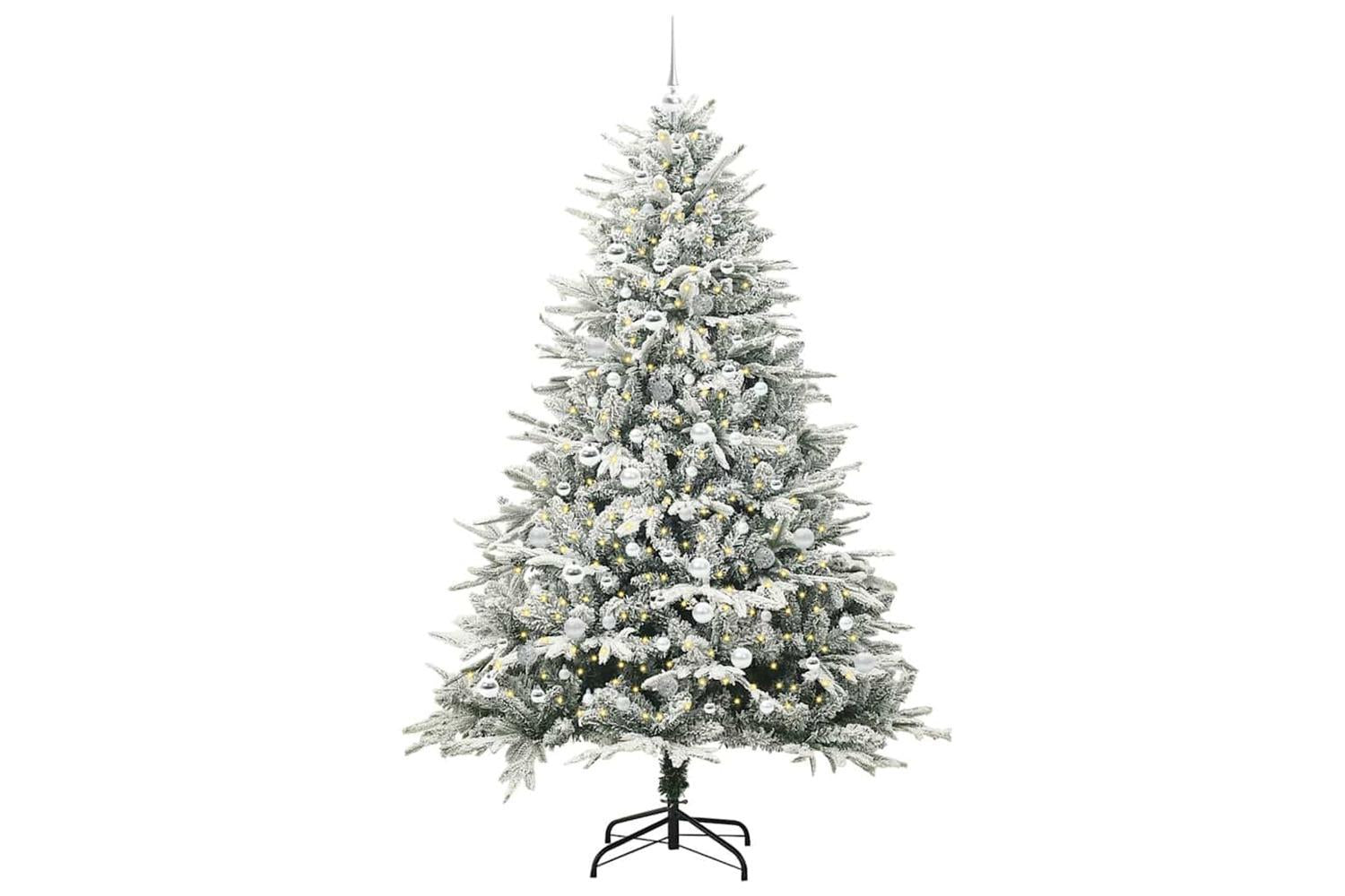 Vidaxl Artificial Pre-lit Christmas Tree With Ball Set Green 210 Cm-5