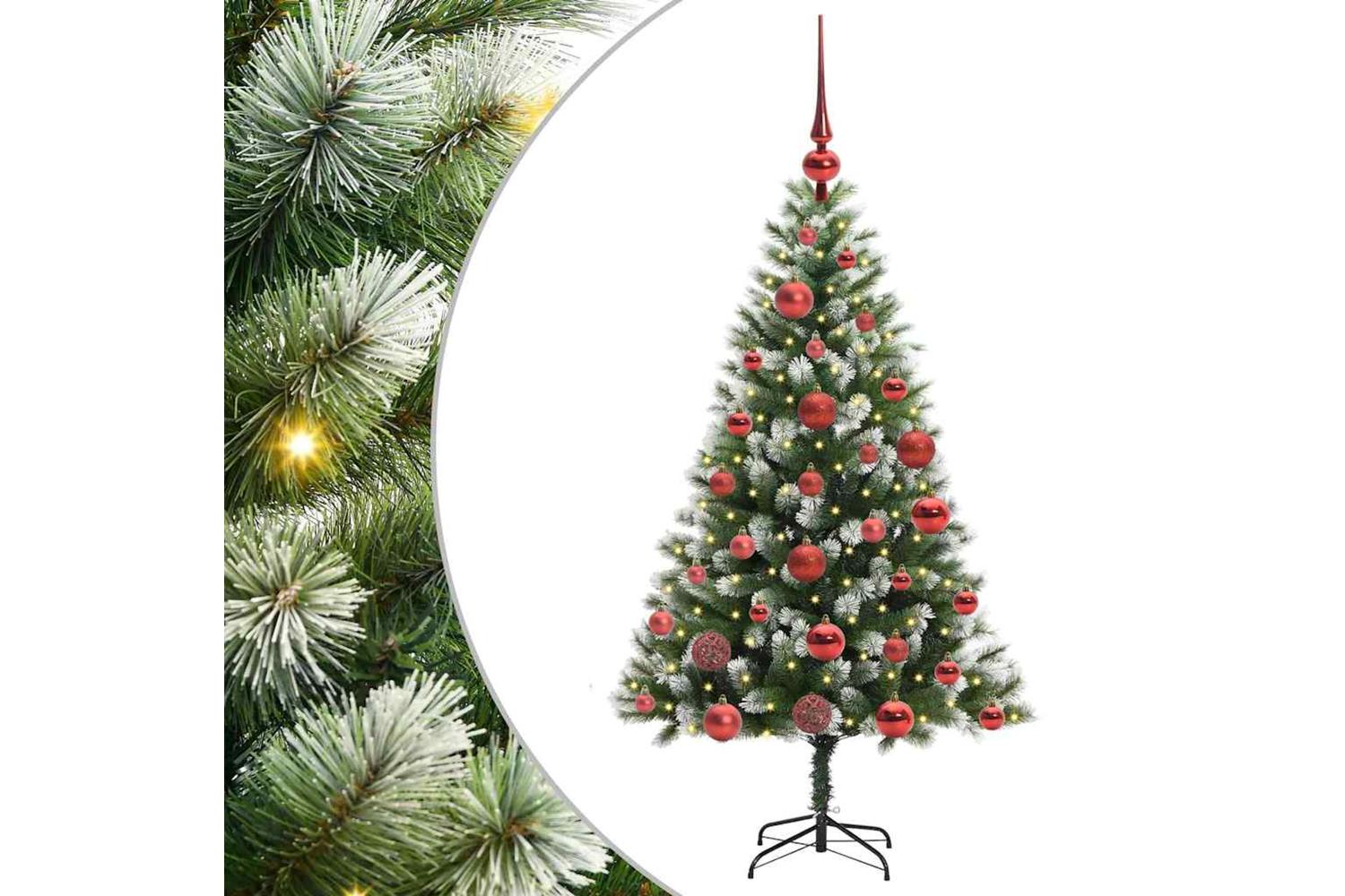 Vidaxl Artificial Hinged Christmas Tree With Flocked Snow 120 Cm-2