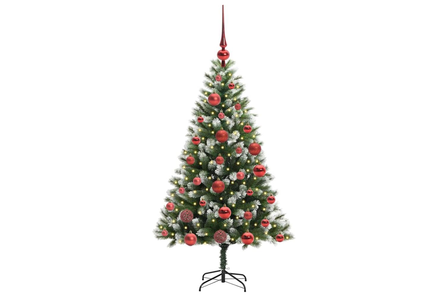 Vidaxl Artificial Hinged Christmas Tree With Flocked Snow 120 Cm-3