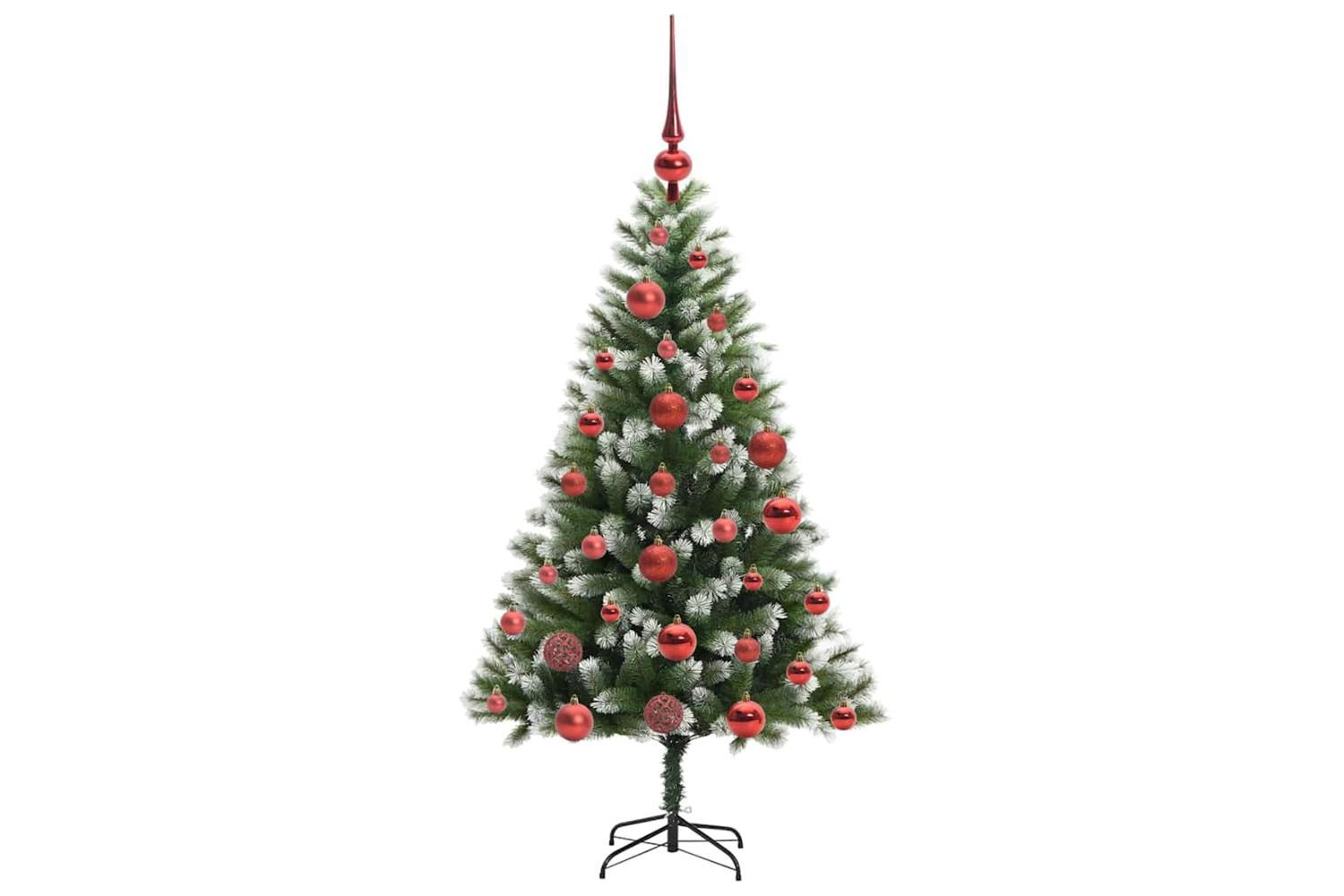 Vidaxl Artificial Hinged Christmas Tree With Flocked Snow 120 Cm-4