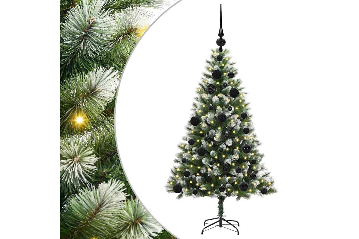 Vidaxl Artificial Hinged Christmas Tree With Flocked Snow 120 Cm-2