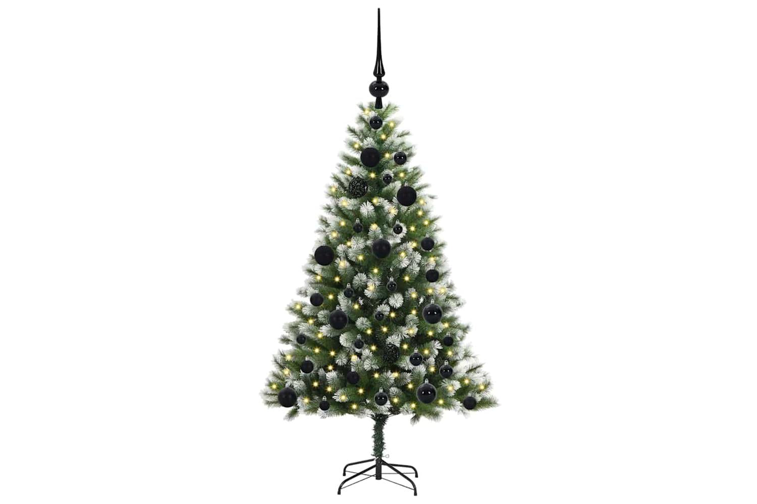 Vidaxl Artificial Hinged Christmas Tree With Flocked Snow 120 Cm-3