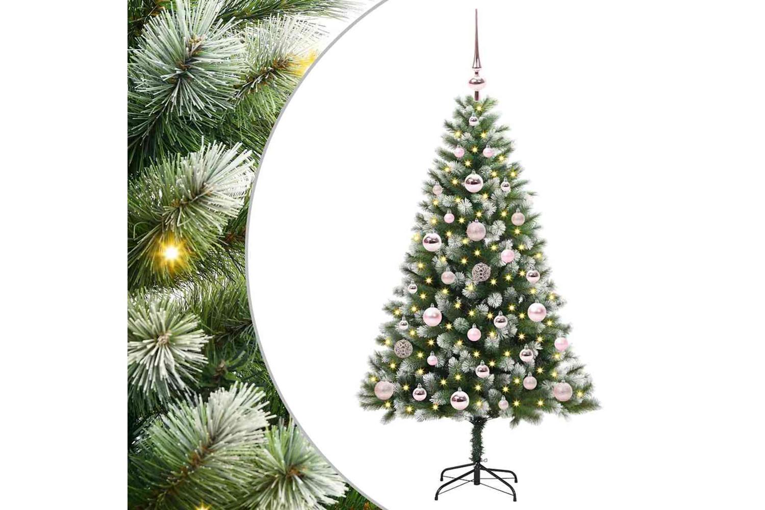 Vidaxl Artificial Hinged Christmas Tree With Flocked Snow 120 Cm-2
