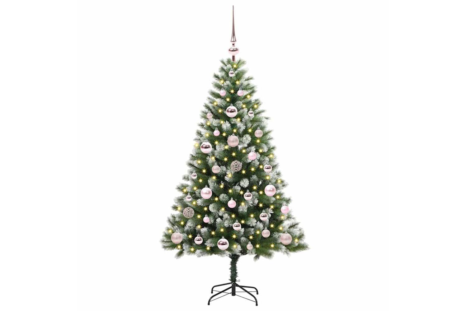 Vidaxl Artificial Hinged Christmas Tree With Flocked Snow 120 Cm-3