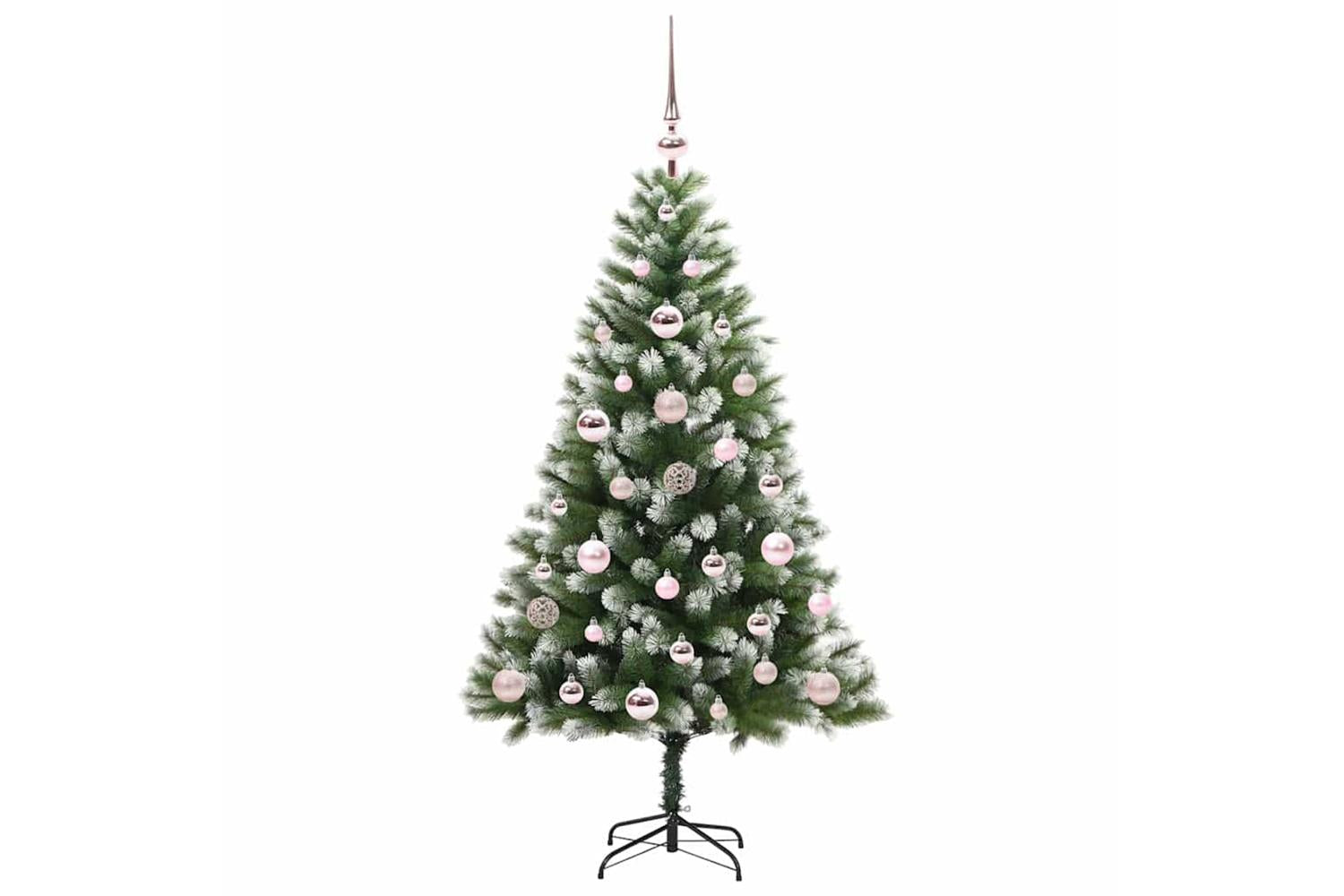 Vidaxl Artificial Hinged Christmas Tree With Flocked Snow 120 Cm-4