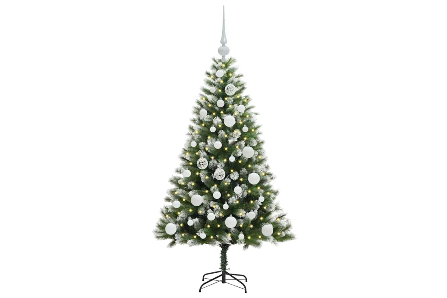 Vidaxl Artificial Hinged Christmas Tree With Flocked Snow 120 Cm-3