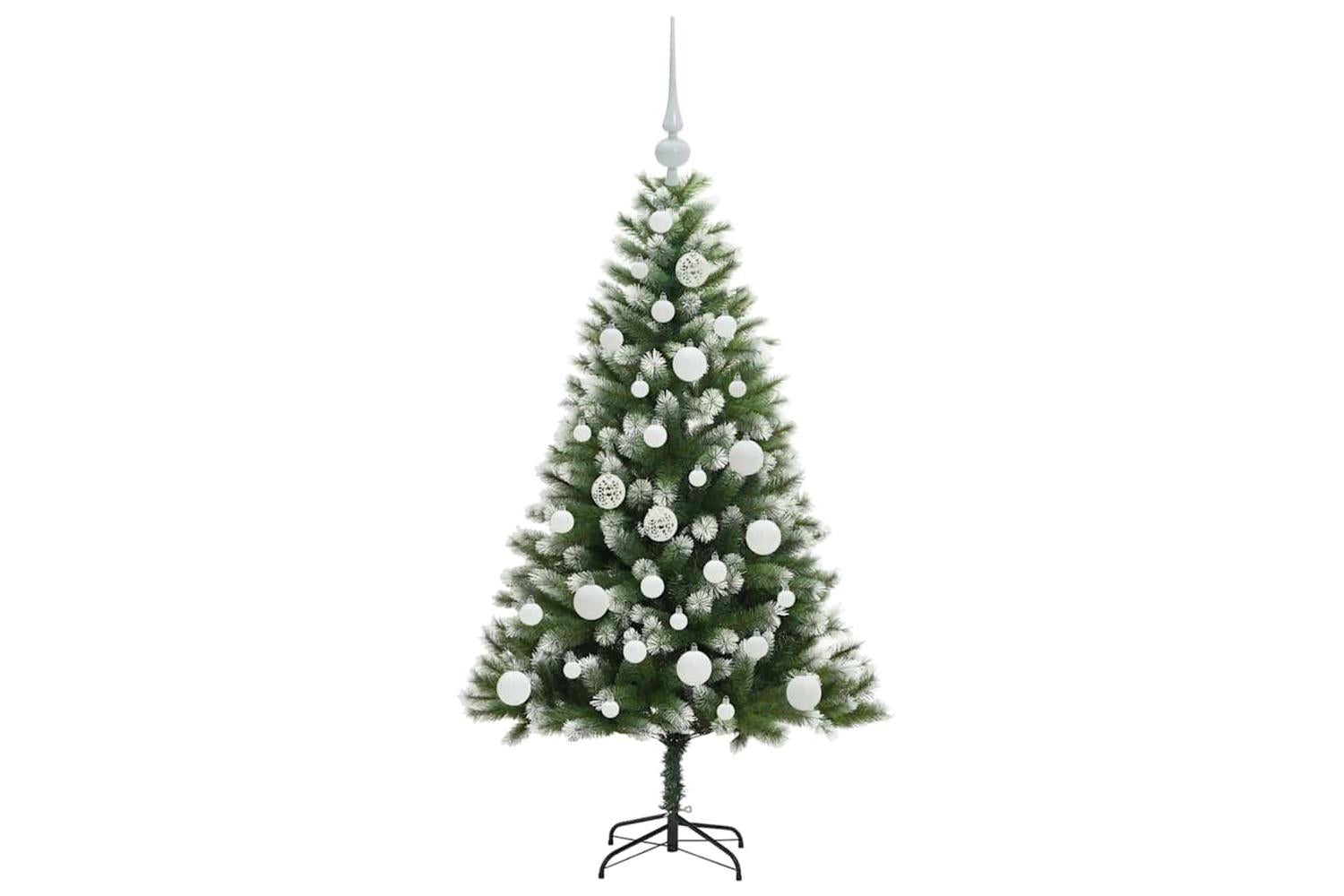 Vidaxl Artificial Hinged Christmas Tree With Flocked Snow 120 Cm-4