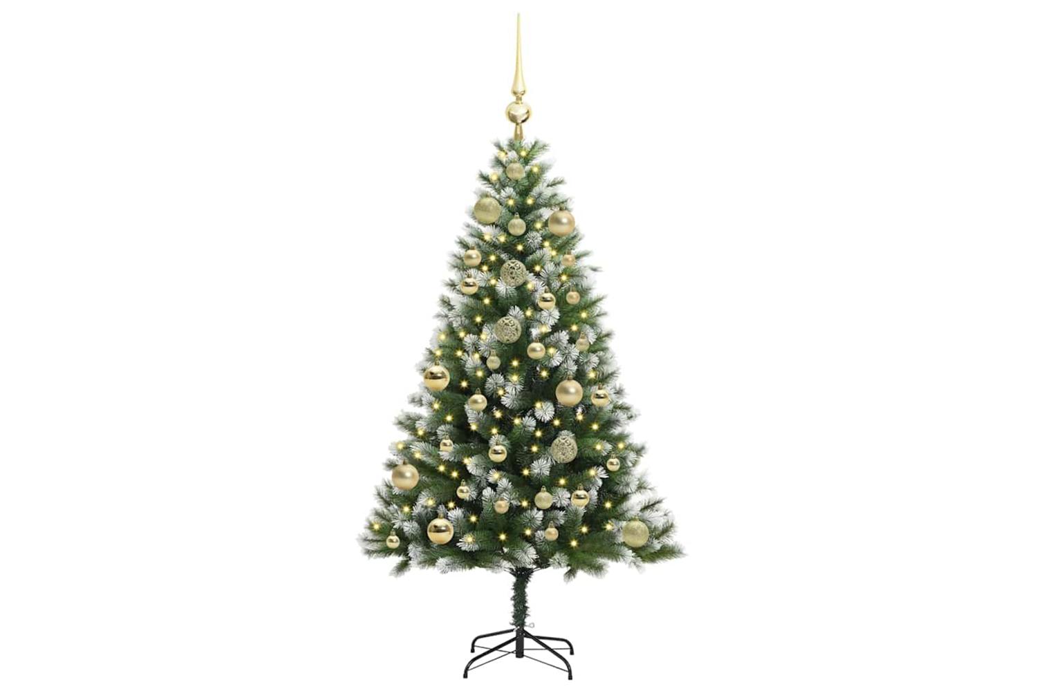 Vidaxl Artificial Hinged Christmas Tree With Flocked Snow 120 Cm-3