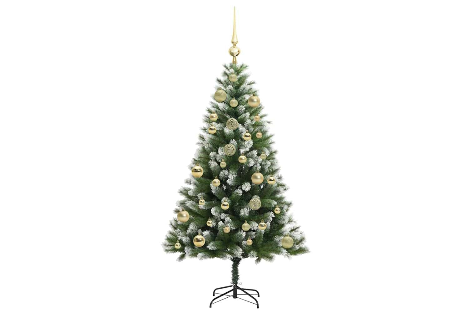 Vidaxl Artificial Hinged Christmas Tree With Flocked Snow 120 Cm-4