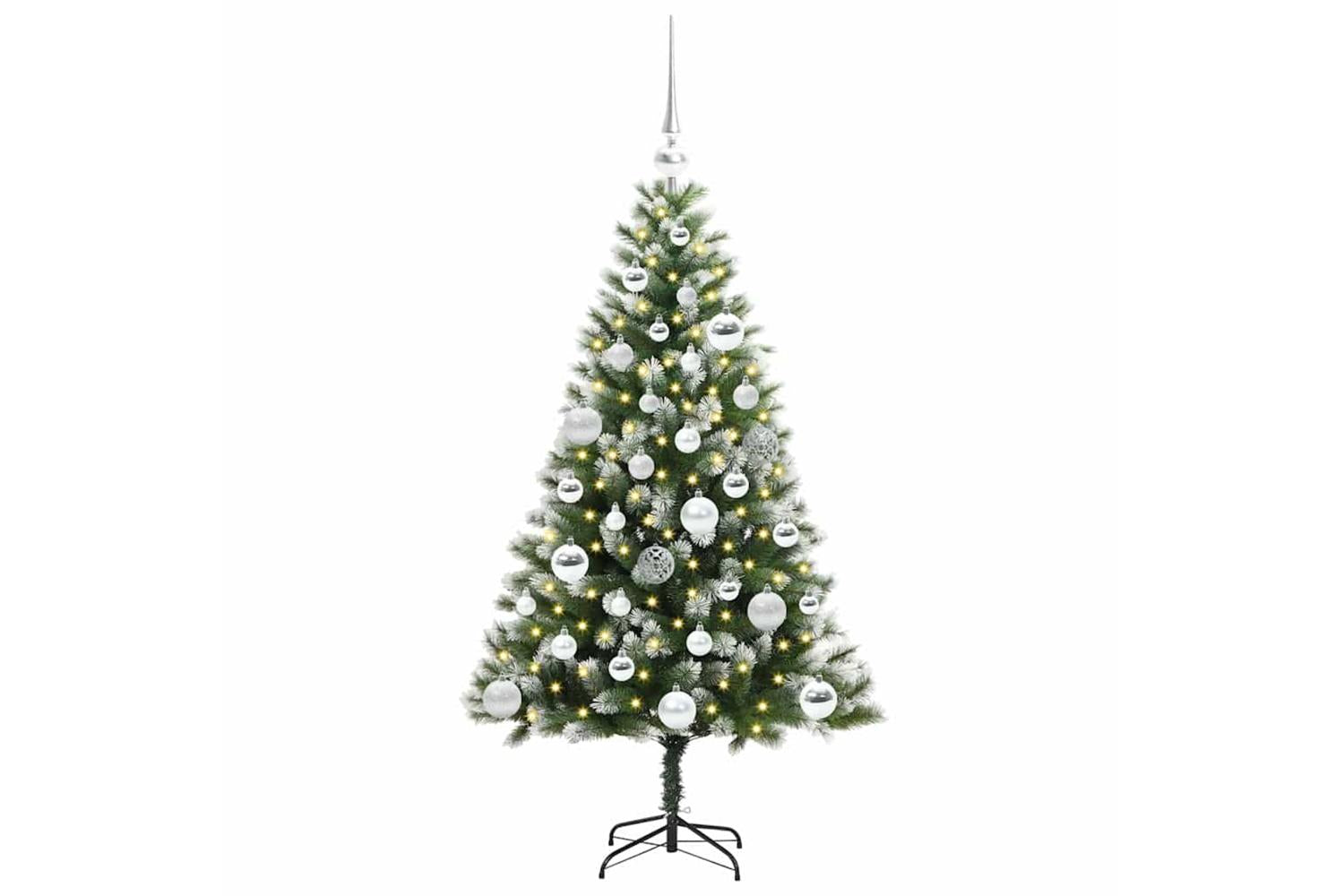Vidaxl Artificial Hinged Christmas Tree With Flocked Snow 120 Cm-3
