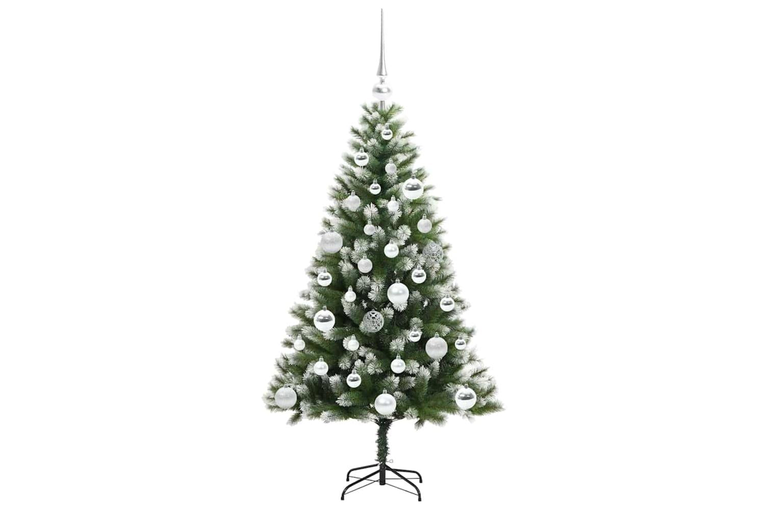 Vidaxl Artificial Hinged Christmas Tree With Flocked Snow 120 Cm-4