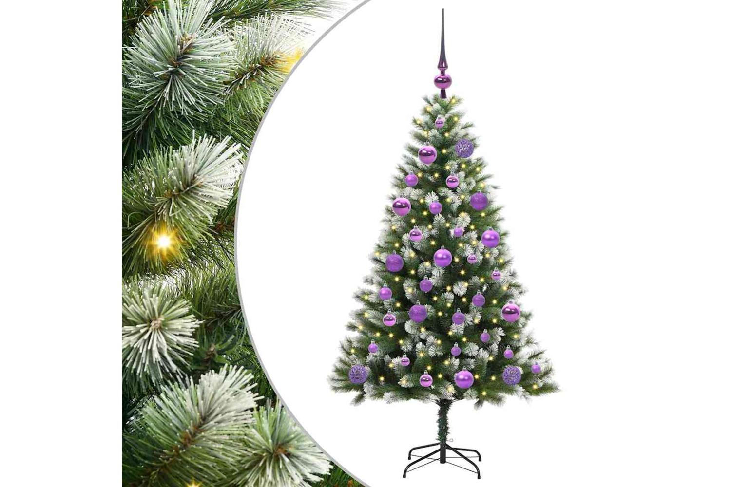Vidaxl Artificial Hinged Christmas Tree With Flocked Snow 120 Cm-2
