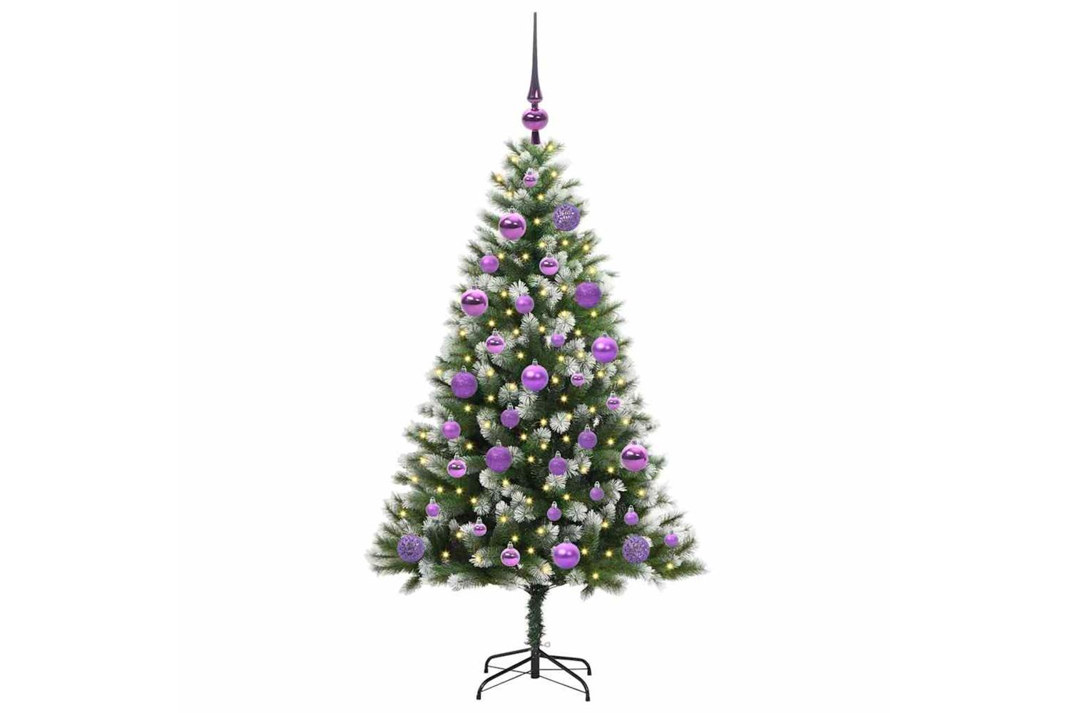 Vidaxl Artificial Hinged Christmas Tree With Flocked Snow 120 Cm-3
